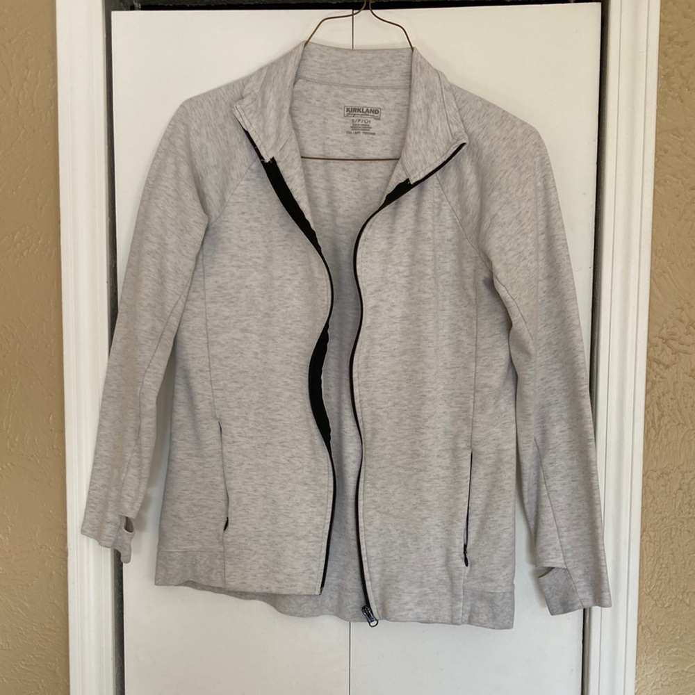 Women's Cream/gray Jacket with thumb holes